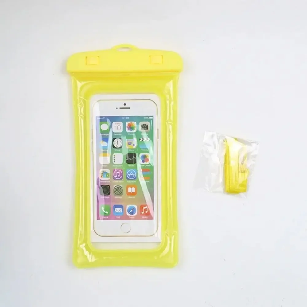 Mobile Phone Dry Bag Touch Screen Pouch, Transparent Floating Waterproof ~Yellow